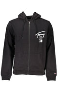 TOMMY HILFIGER MEN'S BLACK ZIPPED SWEATSHIRT