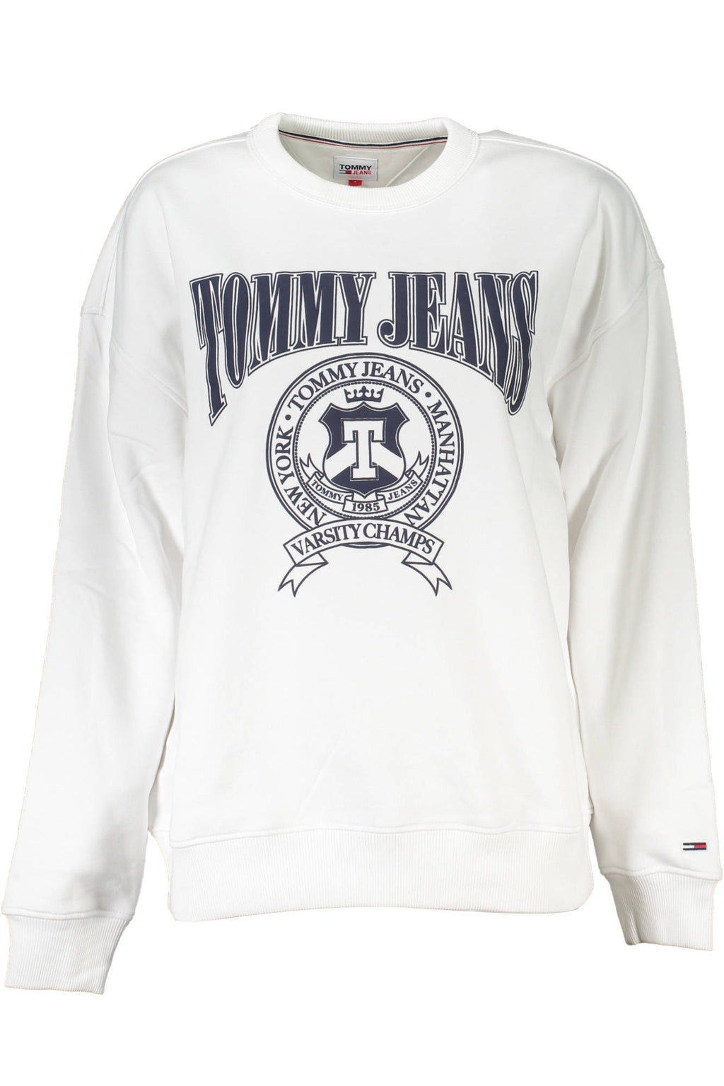 TOMMY HILFIGER WOMEN'S WHITE SWEATSHIRT WITHOUT ZIP
