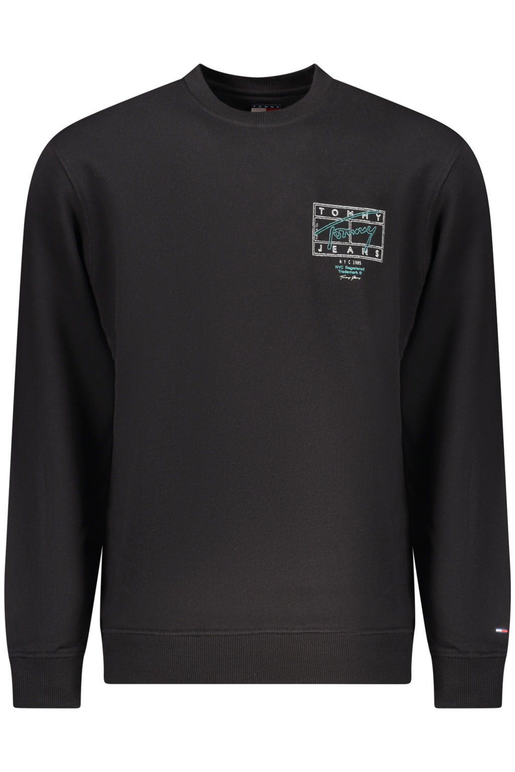 TOMMY HILFIGER MEN'S BLACK ZIP-UP SWEATSHIRT