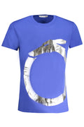 TRUSSARDI MEN'S SHORT SLEEVED T-SHIRT BLUE