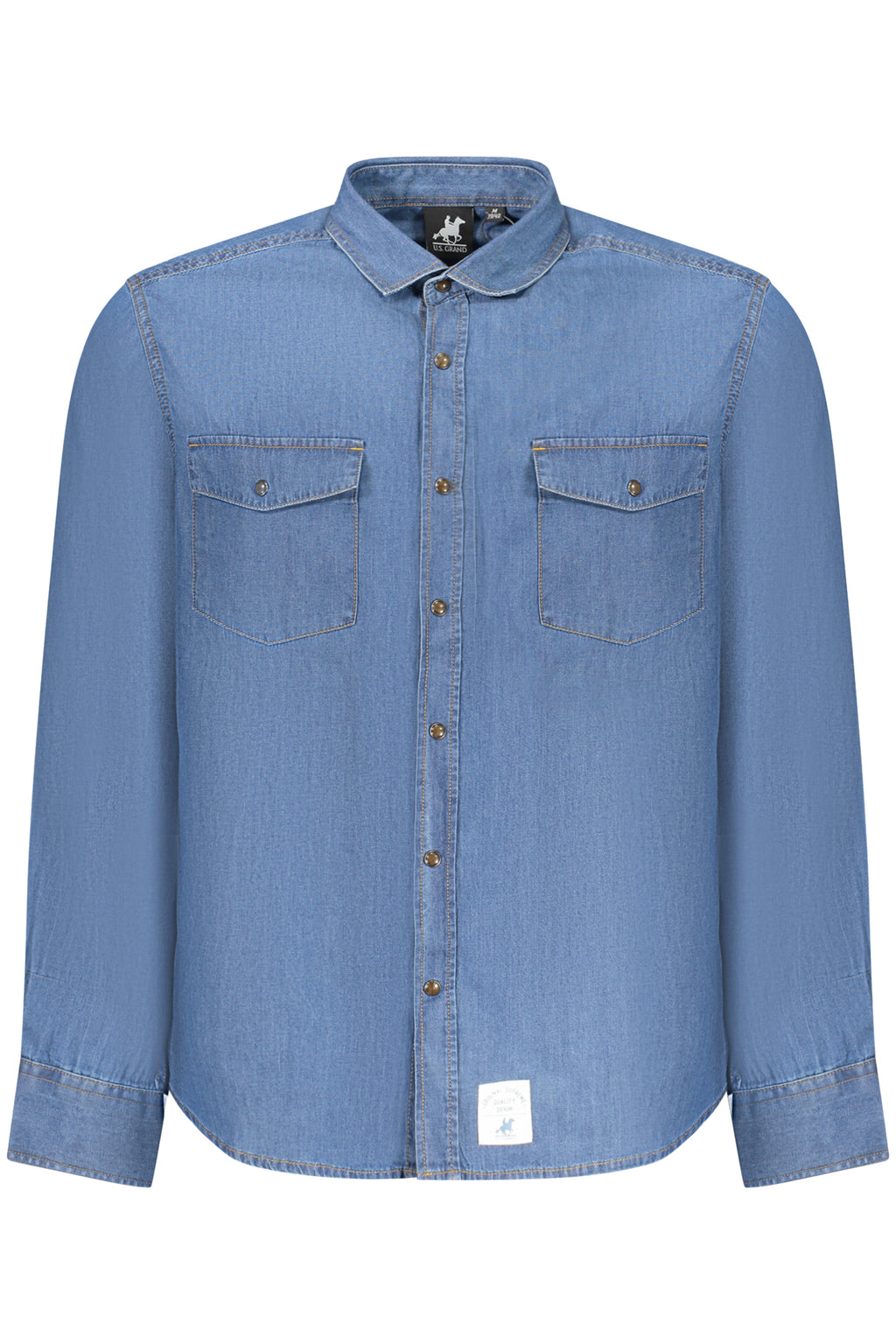 US GRAND MEN'S BLUE LONG-SLEEVED SHIRT