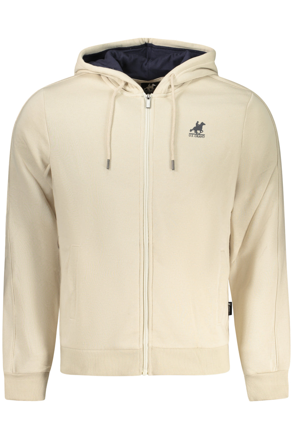 US GRAND MEN'S BEIGE ZIP-UP SWEATSHIRT