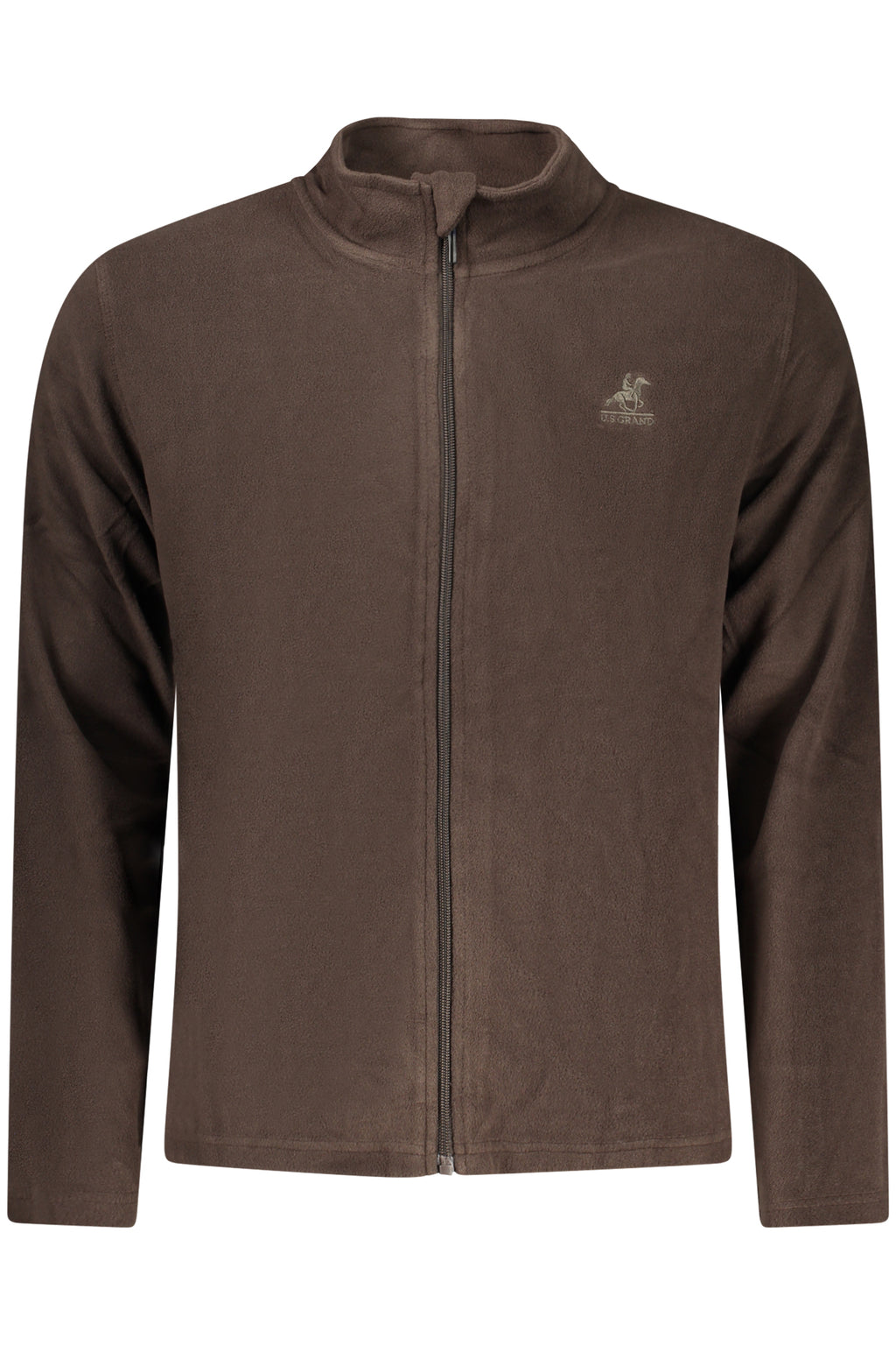 US GRAND MEN'S BROWN ZIP-UP SWEATSHIRT