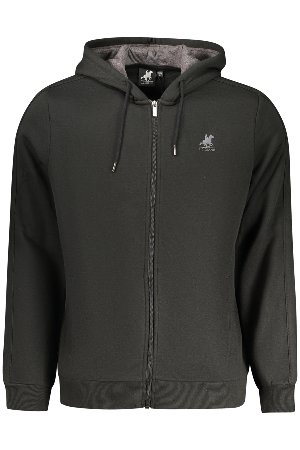 US GRAND MEN'S BLACK ZIP-UP SWEATSHIRT