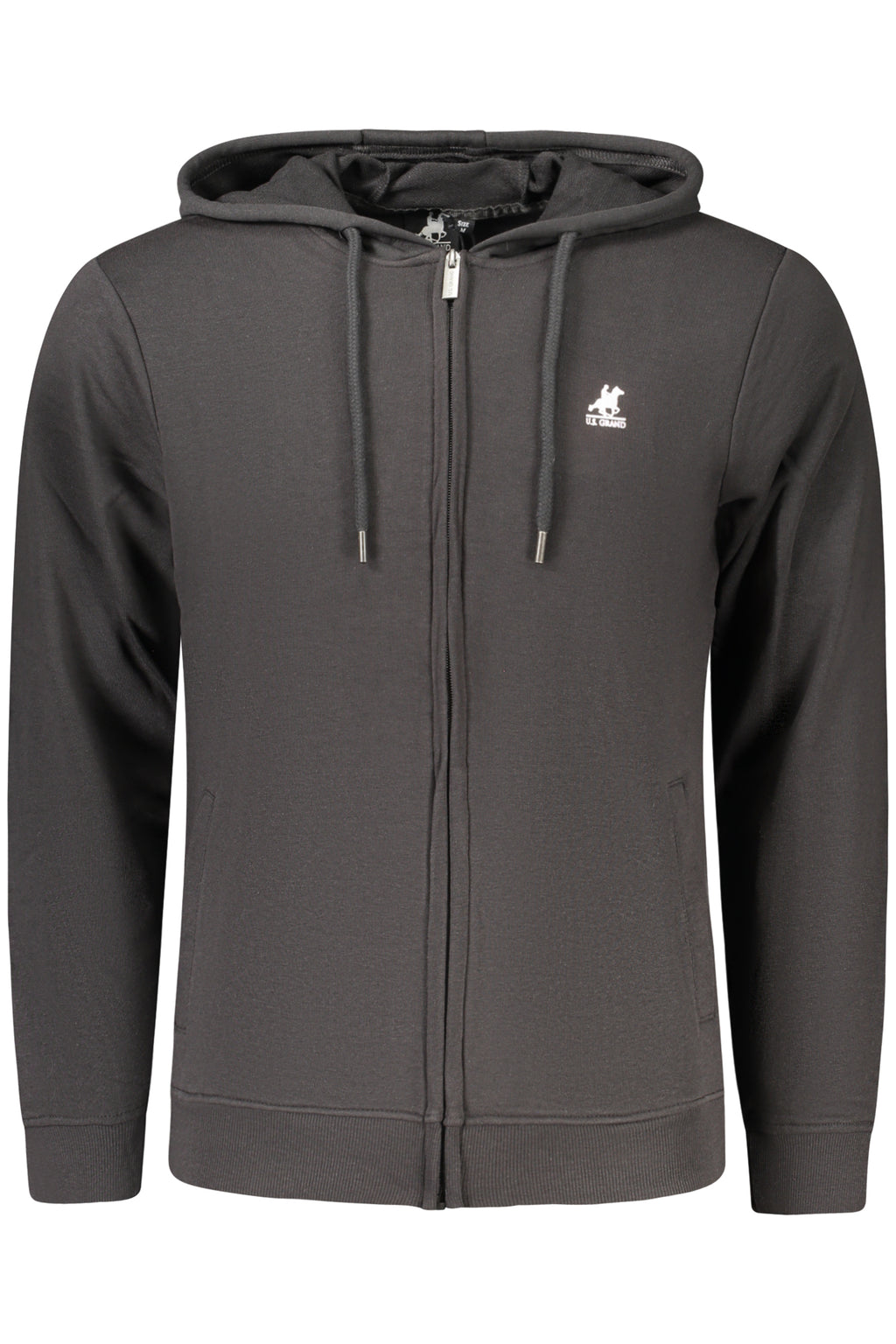 US GRAND MEN'S BLACK ZIP-UP SWEATSHIRT