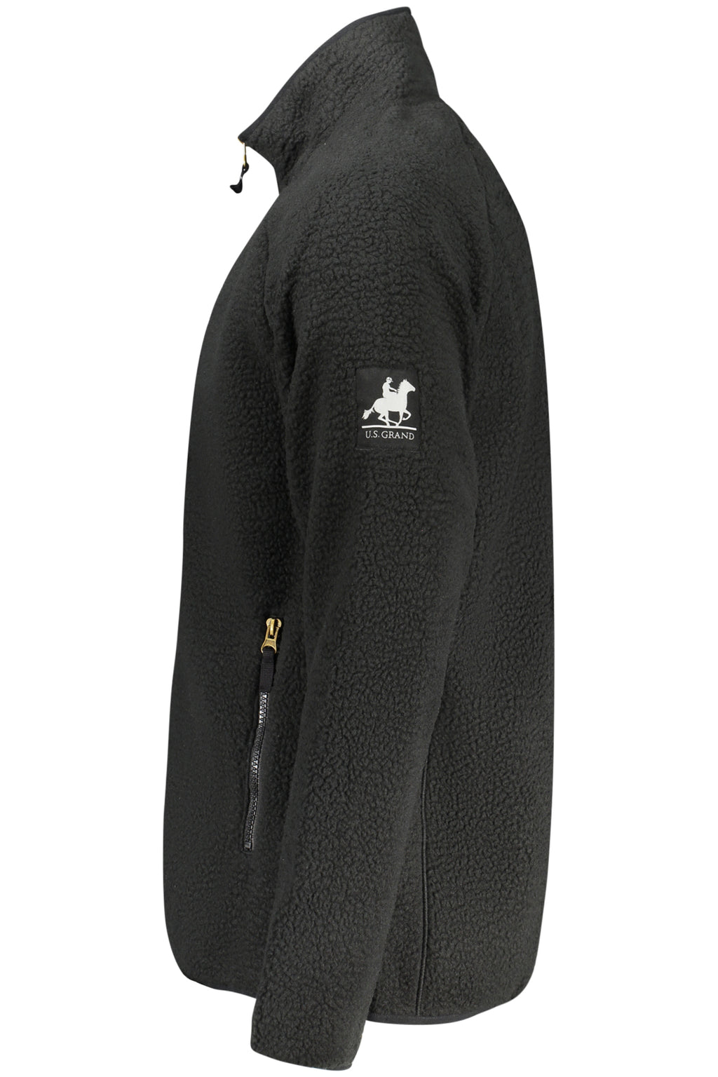 US GRAND MEN'S BLACK ZIP-UP SWEATSHIRT