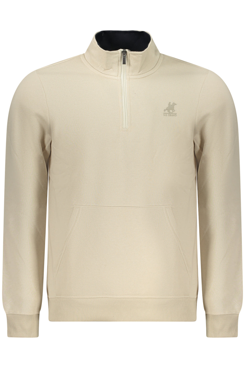 US GRAND MEN'S BEIGE ZIP-UP SWEATSHIRT