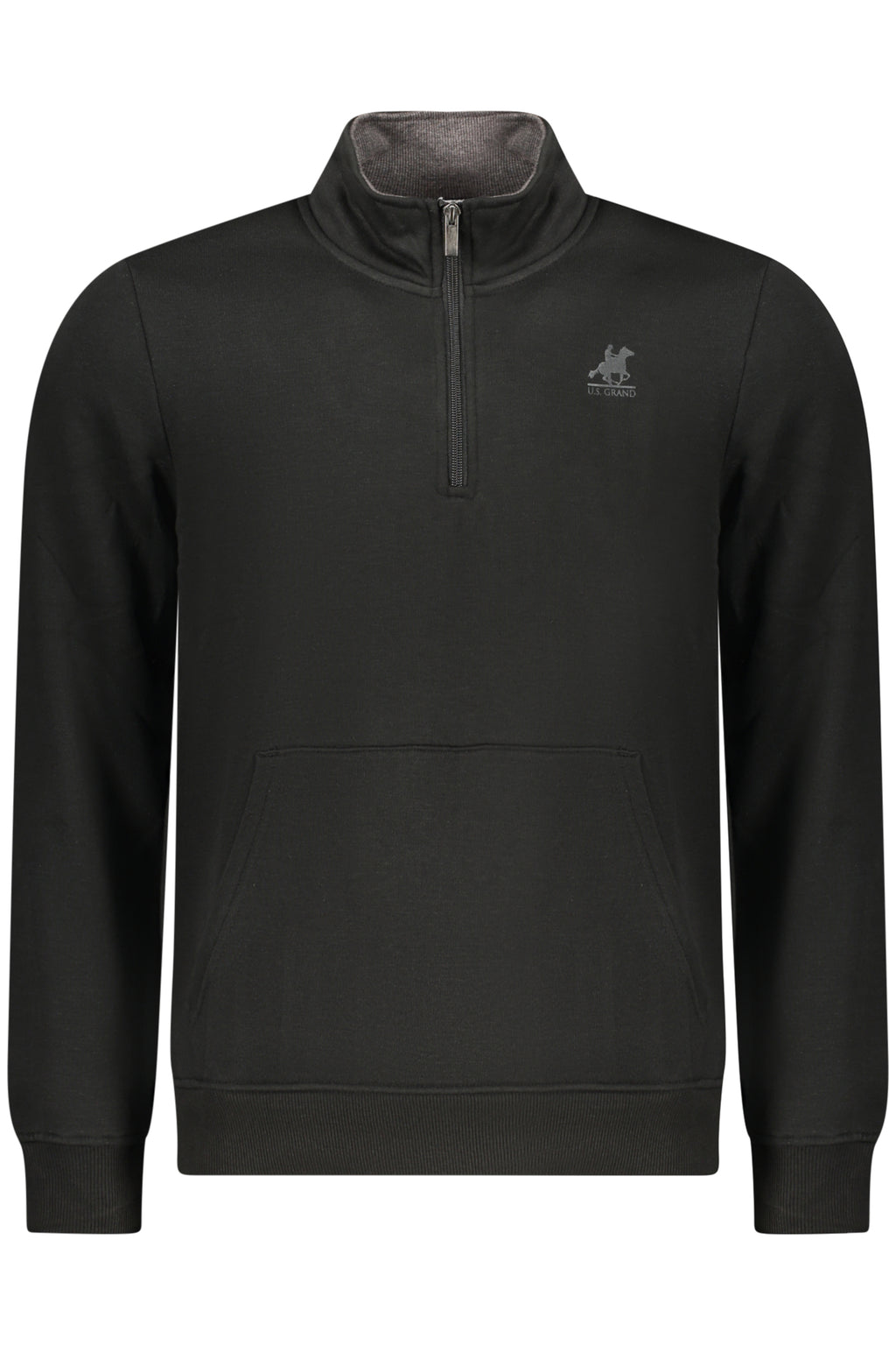 US GRAND MEN'S BLACK ZIP-UP SWEATSHIRT