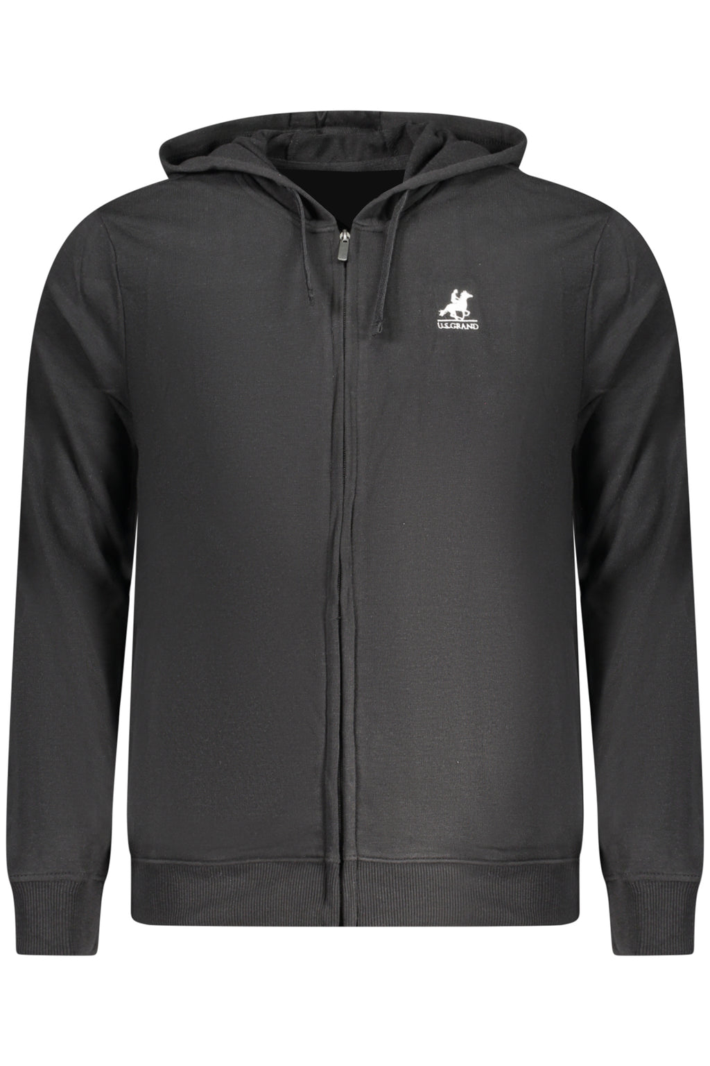 US GRAND MEN'S BLACK ZIP-UP SWEATSHIRT