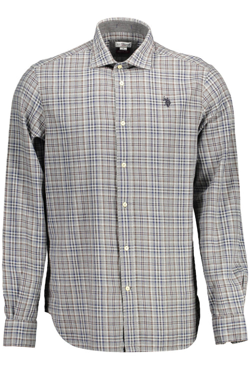 US POLO SHIRT LONG SLEEVE MEN GREY