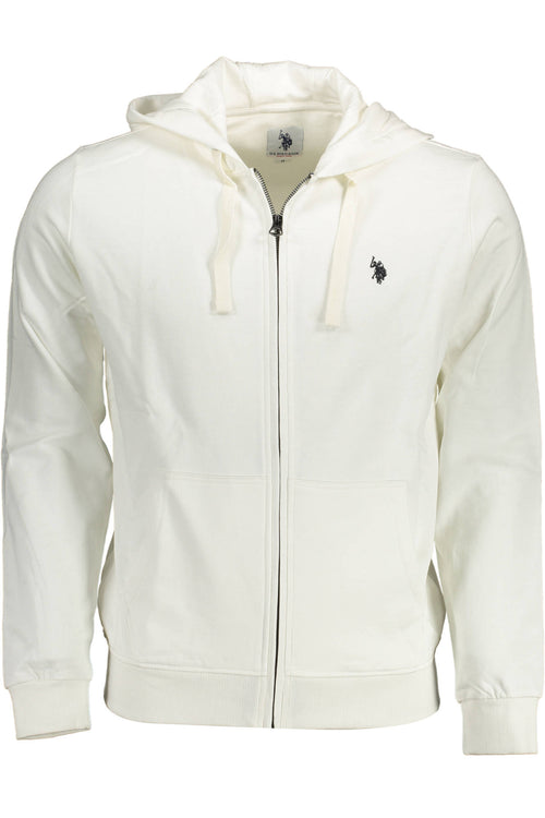 US POLO SWEATSHIRT WITH ZIP WHITE MAN