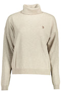 US WOMEN'S BEIGE TURTLENECK POLO SHIRT