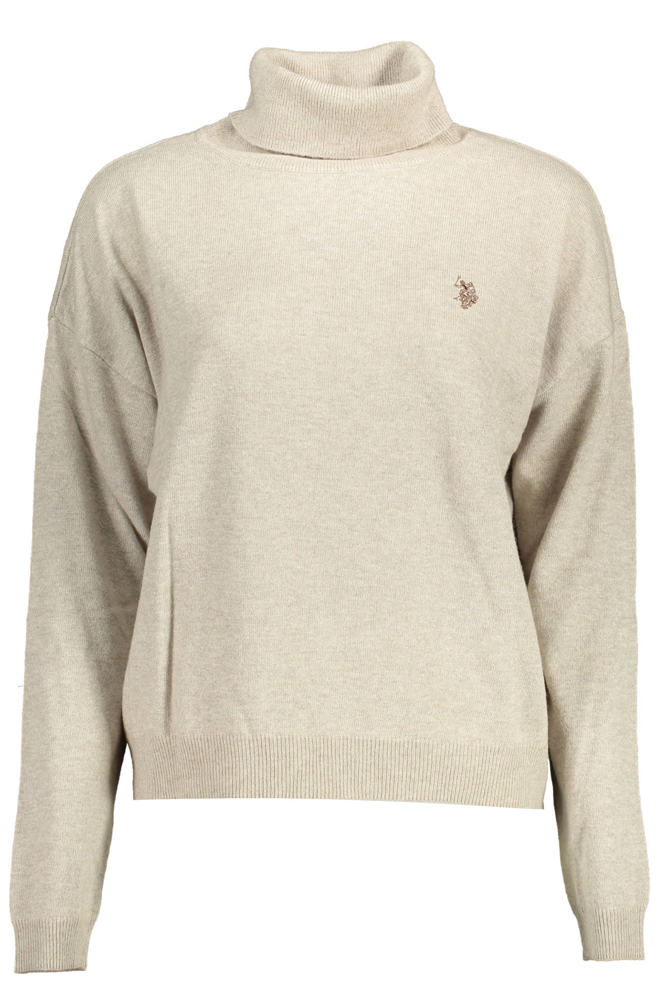US WOMEN'S BEIGE TURTLENECK POLO SHIRT