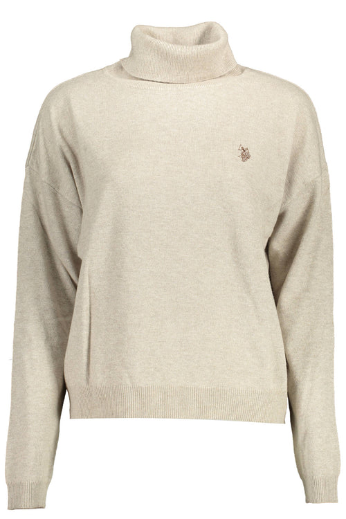 US WOMEN'S BEIGE TURTLENECK POLO SHIRT