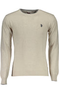 US POLO BEIGE MEN'S SWEATER