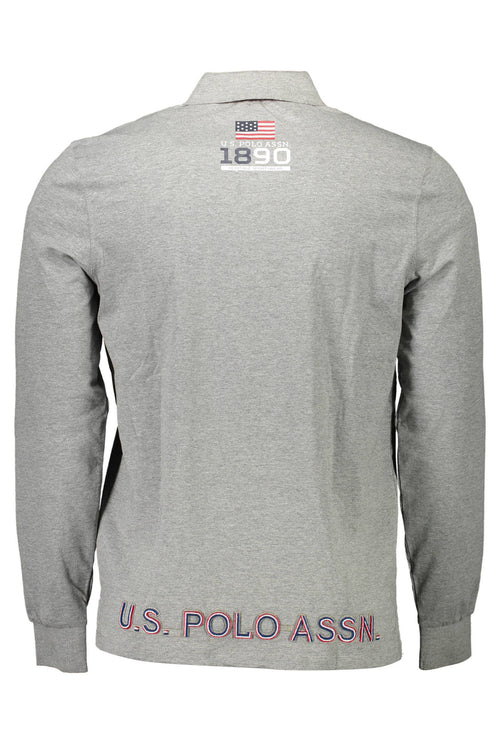 US POLO SHIRT LONG SLEEVE MEN'S GRAY